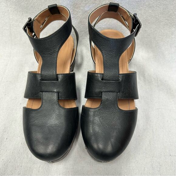 Vionic Faye black leather t strap closed toe clog US Size 9 Euro 41 - Picture 4 of 15
